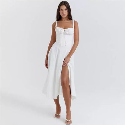 Langes Sommerkleid - Open Leg - ShinyYou
